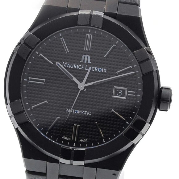 MAURICE LACROIX icon Date black Dial AT Men's Watch - Picture 1 of 6